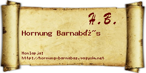 Hornung Barnabás névjegykártya